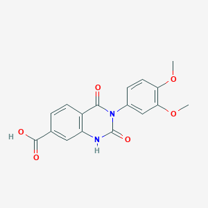 molecular formula C17H14N2O6 B2662571 3-(3,4-二甲氧基苯基)-2,4-二氧代-1,2,3,4-四氢喹唑啉-7-羧酸 CAS No. 687583-99-9