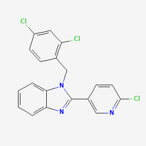 molecular formula C19H12Cl3N3 B2662572 2-(6-chloro-3-pyridinyl)-1-(2,4-dichlorobenzyl)-1H-1,3-benzimidazole CAS No. 339112-55-9