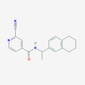 molecular formula C19H19N3O B2662576 2-Cyano-N-[1-(5,6,7,8-tetrahydronaphthalen-2-yl)ethyl]pyridine-4-carboxamide CAS No. 2195491-12-2