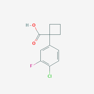 molecular formula C11H10ClFO2 B2662577 1-(4-Chloro-3-fluorophenyl)cyclobutanecarboxylic Acid CAS No. 1314667-58-7