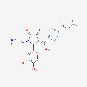 molecular formula C26H32N2O6 B266258 1-[2-(dimethylamino)ethyl]-3-hydroxy-5-(4-hydroxy-3-methoxyphenyl)-4-(4-isobutoxybenzoyl)-1,5-dihydro-2H-pyrrol-2-one 