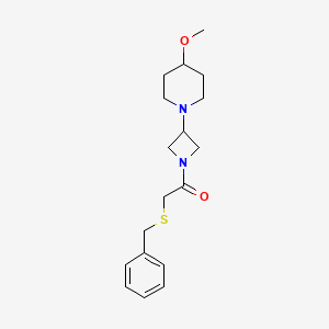 2-(Benzylthio)-1-(3-(4-methoxypiperidin-1-yl)azetidin-1-yl)ethanone