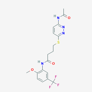4-((6-acetamidopyridazin-3-yl)thio)-N-(2-methoxy-5-(trifluoromethyl)phenyl)butanamide
