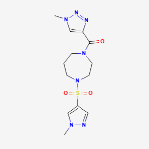 (1-methyl-1H-1,2,3-triazol-4-yl)(4-((1-methyl-1H-pyrazol-4-yl)sulfonyl)-1,4-diazepan-1-yl)methanone