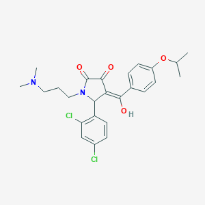 molecular formula C25H28Cl2N2O4 B266260 5-(2,4-dichlorophenyl)-1-[3-(dimethylamino)propyl]-3-hydroxy-4-(4-isopropoxybenzoyl)-1,5-dihydro-2H-pyrrol-2-one 