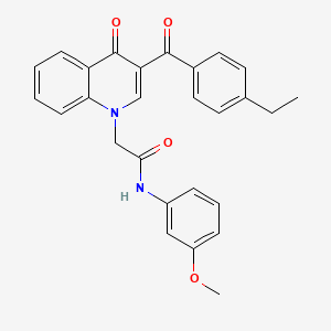 molecular formula C27H24N2O4 B2662602 2-[3-(4-ethylbenzoyl)-4-oxo-1,4-dihydroquinolin-1-yl]-N-(3-methoxyphenyl)acetamide CAS No. 897617-76-4