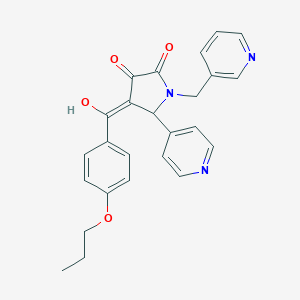 3-hydroxy-4-(4-propoxybenzoyl)-5-(4-pyridinyl)-1-(3-pyridinylmethyl)-1,5-dihydro-2H-pyrrol-2-one