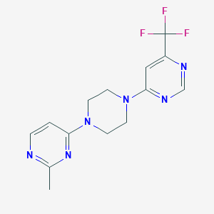 molecular formula C14H15F3N6 B2662622 4-[4-(2-Methylpyrimidin-4-yl)piperazin-1-yl]-6-(trifluoromethyl)pyrimidine CAS No. 2097937-06-7