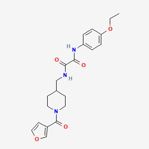 molecular formula C21H25N3O5 B2662646 N1-(4-乙氧苯基)-N2-((1-(呋喃-3-甲酰)哌啶-4-基)甲基)草酰胺 CAS No. 1396717-19-3