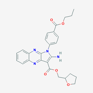 molecular formula C26H26N4O5 B266265 tetrahydro-2-furanylmethyl 2-amino-1-[4-(propoxycarbonyl)phenyl]-1H-pyrrolo[2,3-b]quinoxaline-3-carboxylate 