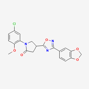 4-[3-(1,3-Benzodioxol-5-yl)-1,2,4-oxadiazol-5-yl]-1-(5-chloro-2-methoxyphenyl)-2-pyrrolidinone