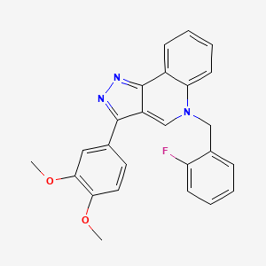 molecular formula C25H20FN3O2 B2662654 3-(3,4-dimethoxyphenyl)-5-(2-fluorobenzyl)-5H-pyrazolo[4,3-c]quinoline CAS No. 866809-59-8