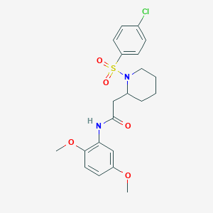 molecular formula C21H25ClN2O5S B2662655 2-(1-((4-chlorophenyl)sulfonyl)piperidin-2-yl)-N-(2,5-dimethoxyphenyl)acetamide CAS No. 941990-49-4