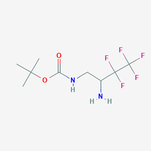 molecular formula C9H15F5N2O2 B2662658 tert-Butyl (2-amino-3,3,4,4,4-pentafluorobutyl)carbamate CAS No. 2126162-65-8