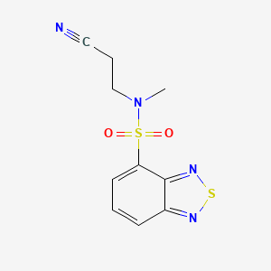 molecular formula C10H10N4O2S2 B2662672 N-(2-cyanoethyl)-N-methyl-2,1,3-benzothiadiazole-4-sulfonamide CAS No. 312742-10-2