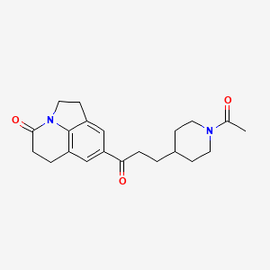 molecular formula C21H26N2O3 B2662673 8-[3-(1-Acetyl-piperidin-4-yl)-propionyl]-1,2,5,6-tetrahydro-pyrrolo[3,2,1-ij]quinolin-4-one CAS No. 215040-77-0