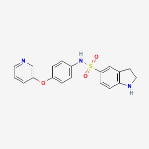 molecular formula C19H17N3O3S B2662684 N-(4-(pyridin-3-yloxy)phenyl)indoline-5-sulfonamide CAS No. 2034427-48-8