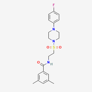 molecular formula C21H26FN3O3S B2662689 N-(2-((4-(4-fluorophenyl)piperazin-1-yl)sulfonyl)ethyl)-3,5-dimethylbenzamide CAS No. 897618-58-5