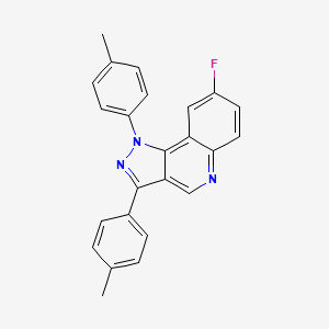 molecular formula C24H18FN3 B2662692 8-fluoro-1,3-bis(4-methylphenyl)-1H-pyrazolo[4,3-c]quinoline CAS No. 932519-47-6