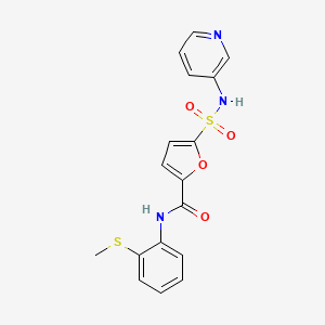 N-(2-(methylthio)phenyl)-5-(N-(pyridin-3-yl)sulfamoyl)furan-2-carboxamide