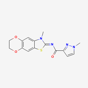 1-methyl-N-(3-methyl-6,7-dihydro-[1,4]dioxino[2',3':4,5]benzo[1,2-d]thiazol-2(3H)-ylidene)-1H-pyrazole-3-carboxamide