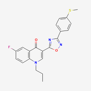 6-fluoro-3-(3-(4-(methylthio)phenyl)-1,2,4-oxadiazol-5-yl)-1-propylquinolin-4(1H)-one