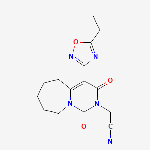 [4-(5-ethyl-1,2,4-oxadiazol-3-yl)-1,3-dioxo-3,5,6,7,8,9-hexahydropyrimido[1,6-a]azepin-2(1H)-yl]acetonitrile