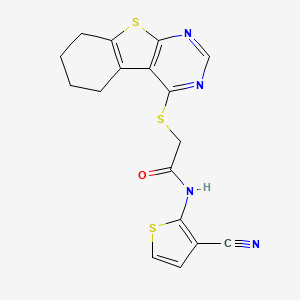 N-(3-cyanothiophen-2-yl)-2-(5,6,7,8-tetrahydro-[1]benzothiolo[2,3-d]pyrimidin-4-ylsulfanyl)acetamide