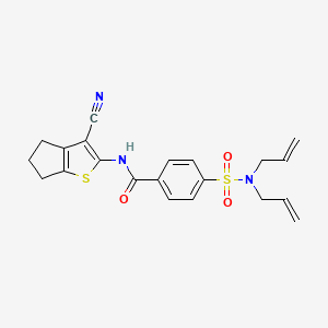 4-[bis(prop-2-enyl)sulfamoyl]-N-(3-cyano-5,6-dihydro-4H-cyclopenta[b]thiophen-2-yl)benzamide