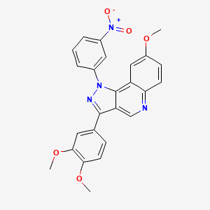 molecular formula C25H20N4O5 B2662745 3-(3,4-二甲氧基苯基)-8-甲氧基-1-(3-硝基苯基)-1H-吡唑并[4,3-c]喹啉 CAS No. 901005-61-6