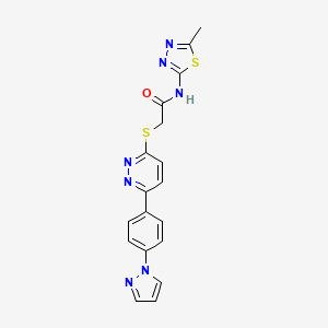 N-(5-methyl-1,3,4-thiadiazol-2-yl)-2-[6-(4-pyrazol-1-ylphenyl)pyridazin-3-yl]sulfanylacetamide