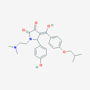 molecular formula C25H30N2O5 B266276 1-[2-(dimethylamino)ethyl]-3-hydroxy-5-(4-hydroxyphenyl)-4-(4-isobutoxybenzoyl)-1,5-dihydro-2H-pyrrol-2-one 