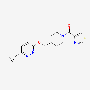 [4-[(6-Cyclopropylpyridazin-3-yl)oxymethyl]piperidin-1-yl]-(1,3-thiazol-4-yl)methanone