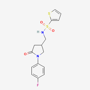 N-((1-(4-fluorophenyl)-5-oxopyrrolidin-3-yl)methyl)thiophene-2-sulfonamide