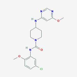 molecular formula C18H22ClN5O3 B2662778 N-(5-Chloro-2-methoxyphenyl)-4-[(6-methoxypyrimidin-4-yl)amino]piperidine-1-carboxamide CAS No. 2415472-91-0