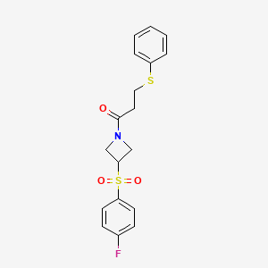 1-(3-((4-Fluorophenyl)sulfonyl)azetidin-1-yl)-3-(phenylthio)propan-1-one