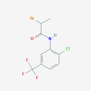 molecular formula C10H8BrClF3NO B2662794 2-bromo-N-[2-chloro-5-(trifluoromethyl)phenyl]propanamide CAS No. 2728-58-7