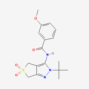 molecular formula C17H21N3O4S B2662797 N-(2-tert-butyl-5,5-dioxo-4,6-dihydrothieno[3,4-c]pyrazol-3-yl)-3-methoxybenzamide CAS No. 449783-97-5
