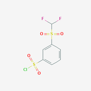 molecular formula C7H5ClF2O4S2 B2662800 3-[(Difluoromethyl)sulfonyl]benzenesulfonyl chloride CAS No. 1247631-11-3