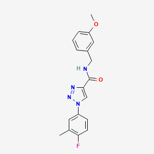 molecular formula C18H17FN4O2 B2662801 1-(4-fluoro-3-methylphenyl)-N-(3-methoxybenzyl)-1H-1,2,3-triazole-4-carboxamide CAS No. 1326879-74-6