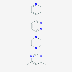 molecular formula C19H21N7 B2662804 4,6-Dimethyl-2-[4-(6-pyridin-4-ylpyridazin-3-yl)piperazin-1-yl]pyrimidine CAS No. 2380172-56-3