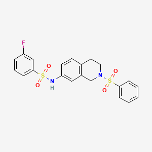 3-fluoro-N-(2-(phenylsulfonyl)-1,2,3,4-tetrahydroisoquinolin-7-yl)benzenesulfonamide
