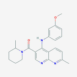 molecular formula C23H26N4O2 B2662809 N-{5-[(Z)-2-(4-{[(2-ethoxyphenyl)amino]sulfonyl}phenyl)vinyl]-3-methylisoxazol-4-yl}acetamide CAS No. 1251588-51-8