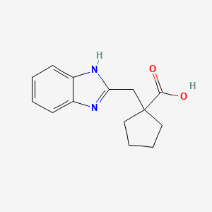 molecular formula C14H16N2O2 B2662813 1-(1H-benzimidazol-2-ylmethyl)cyclopentanecarboxylic acid CAS No. 852399-56-5