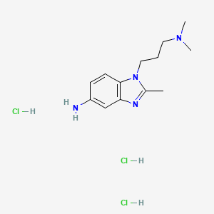 molecular formula C13H23Cl3N4 B2662814 1-(3-(dimethylamino)propyl)-2-methyl-1H-benzo[d]imidazol-5-amine trihydrochloride CAS No. 1245568-77-7