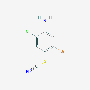 molecular formula C7H4BrClN2S B2662823 [(4-Amino-2-bromo-5-chlorophenyl)sulfanyl]formonitrile CAS No. 1909326-34-6