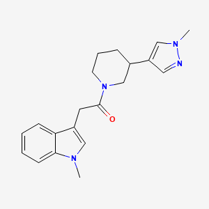 molecular formula C20H24N4O B2662824 2-(1-methyl-1H-indol-3-yl)-1-(3-(1-methyl-1H-pyrazol-4-yl)piperidin-1-yl)ethan-1-one CAS No. 2320889-62-9