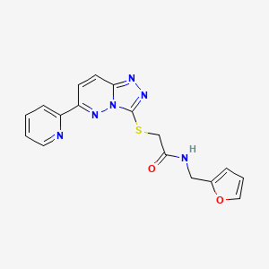 molecular formula C17H14N6O2S B2662826 N-(呋喃-2-基甲基)-2-[(6-吡啶-2-基-[1,2,4]三唑[4,3-b]吡啶-3-基)硫代]乙酰胺 CAS No. 905669-51-4