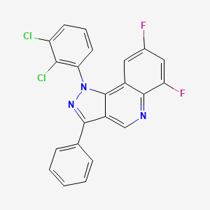 molecular formula C22H11Cl2F2N3 B2662829 1-(2,3-dichlorophenyl)-6,8-difluoro-3-phenyl-1H-pyrazolo[4,3-c]quinoline CAS No. 901267-37-6