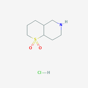 molecular formula C8H16ClNO2S B2662831 3,4,4a,5,6,7,8,8a-Octahydro-2H-thiopyrano[3,2-c]pyridine 1,1-dioxide;hydrochloride CAS No. 2490404-60-7